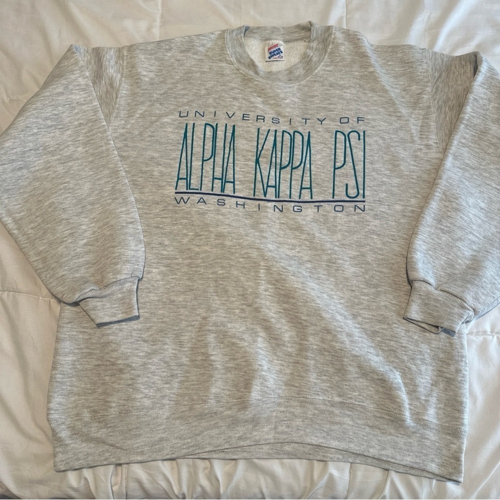 Vintage UW Washington Huskies Alpha Kappa PSI Fraternity XL Sweater Y2K Rare HTF